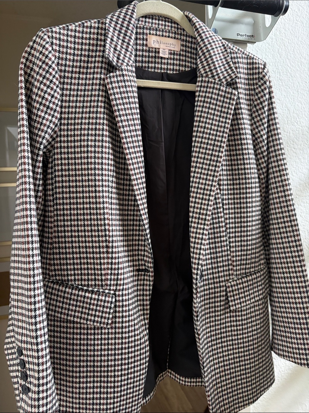 Philosophy Black, White & Brown Houndstooth Blazer